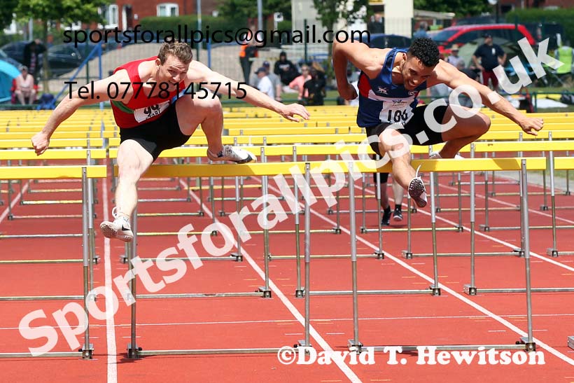 Senior mens 110 metres hurdles, 2021 Northern Senior and Under-20s Champs., Leigh. Photo: David T. Hewitson/Sports for All Pics